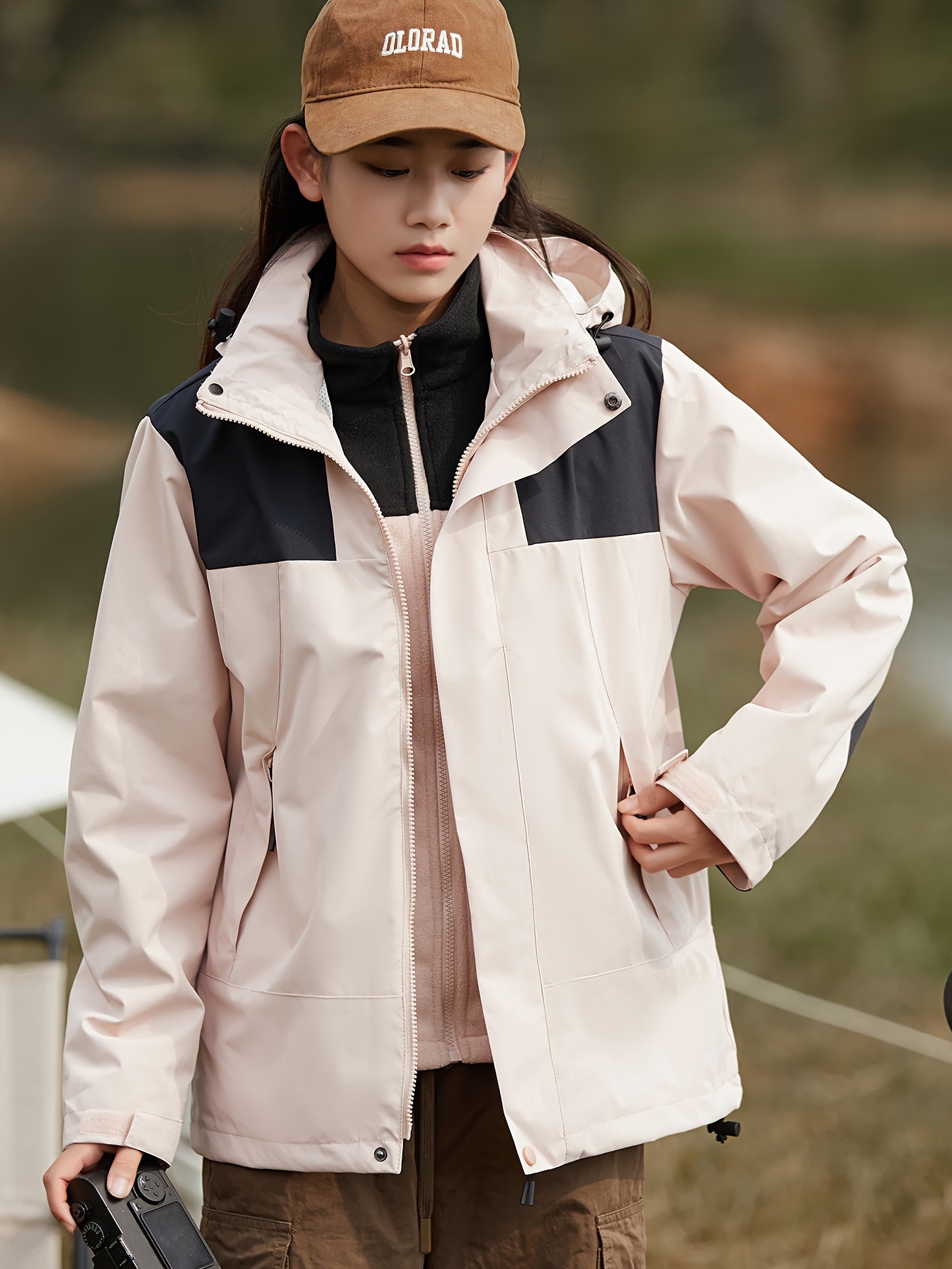 womens 3 in 1 winter outdoor jacket set waterproof warm with detachable fleece liner hooded for hiking travel details 13