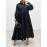 Plus Size Solid Color Collared Maxi Dress - Elegant Ruffle Hem Detailing, Comfortable Long Sleeve Design, Perfect for Casual Occasions - Suitable for Spring and Fall Seasons, Designed for Plus Size Women, Womens Clothing Collection