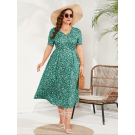 Plus Size Maxi Dress Womens Summer Casual Boho Floral Empire Waist Plus Size Flowy Dress Plus Size Dresses for Curvy Women