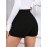 High Waist Womens Shorts - Fashionable Solid Color with Eye-Catching Buttons - Comfy Casual Style for Everyday Wear - A Trendy Closet Essential